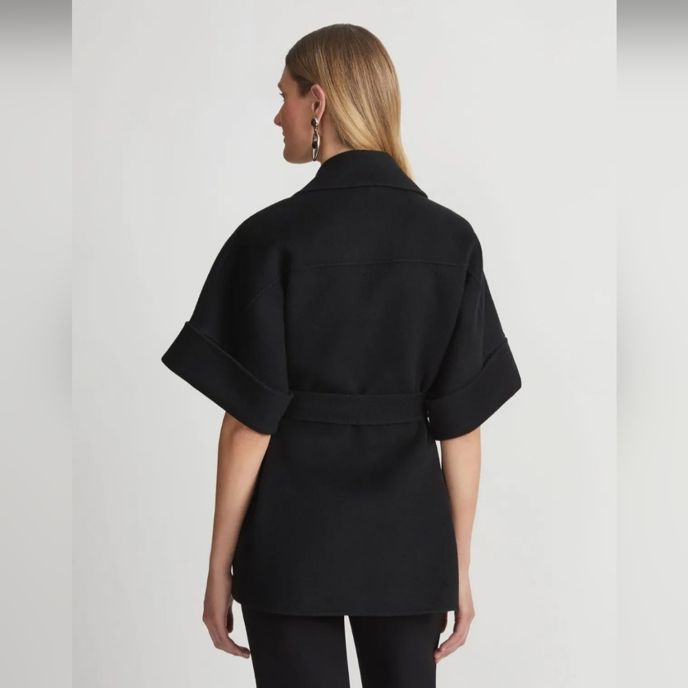Lafayette 148 New York Wool-Cashmere Double Face Short Sleeve Jacket - Picture 9 of 9